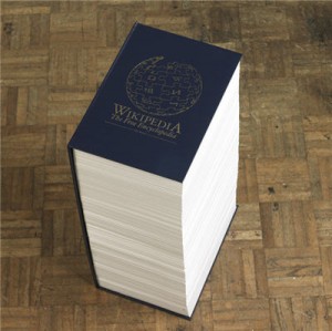 Un volume dell'enciclopedia wikipedia